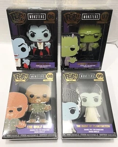 POP! Enamel Pin Universal Monsters SET Dracula, Bride, Frankenstein, Wolfman LOT - Picture 1 of 6