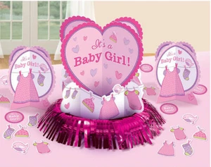 IT'S A BABY GIRL KIT DE DECORACIÓN DE MESA baby shower PIEZA CENTRAL CONfeti - Imagen 1 de 1
