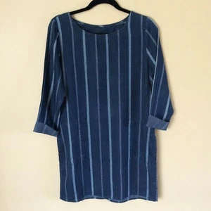 Rails Blue Striped Casual Dress Tunic Women's Size Small Crew Neck - Picture 1 of 7