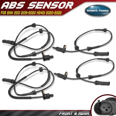 Sensor de velocidad de rueda ABS delantero y trasero 4 piezas para BMW 330i 2019-2020 M340i 2020-2022 Foto 1 de 4