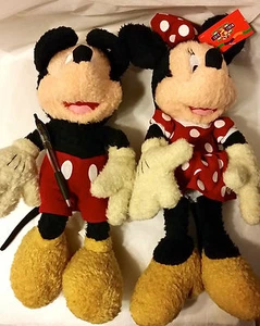 MUST SEE MICKEY & MINNIE PAIR Vintage LOOKING PLUSH from Japan-ship free - Picture 1 of 1