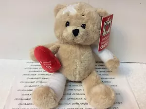 GANZ HOSPITAL BEAR New with Tag Cream Color SOFT Bear holding "Get Well" Heart - Picture 1 of 4