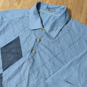 Nike Golf Dri-Fit Mens Polo Shirt Blue Argyle SZ L Palmetto Premium Fabric - Picture 1 of 7