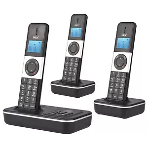 Bisofice D1002 TAM-T 3-Mobilteil schnurloses Telefon mit Anrufbeantworter Anrufer J6Q5 - Bild 1 von 12