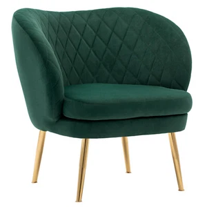 Duhome Velvet Accent Chair with Barrel Backrest Upholstered Armchair Single Sofa - Picture 1 of 37