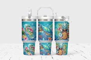 Sea Turtle Beach 30 oz Flip Top Tumbler - Picture 1 of 1