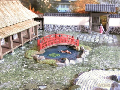 Samurai pond. 28mm terrain 3d alien worlds wargaming, test of honour kensei etc