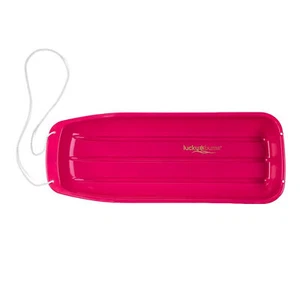 Lucky Bums Kids 48 Inch 1 Person Plastic Snow Toboggan Sled with Pull Rope, Pink - Picture 1 of 6