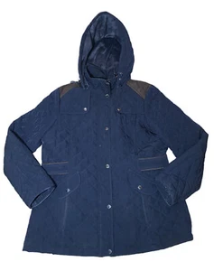 Abrigo largo acolchado negro forrado con capucha Laundry by Design - XL - NUEVO SIN ETIQUETAS - Imagen 1 de 10