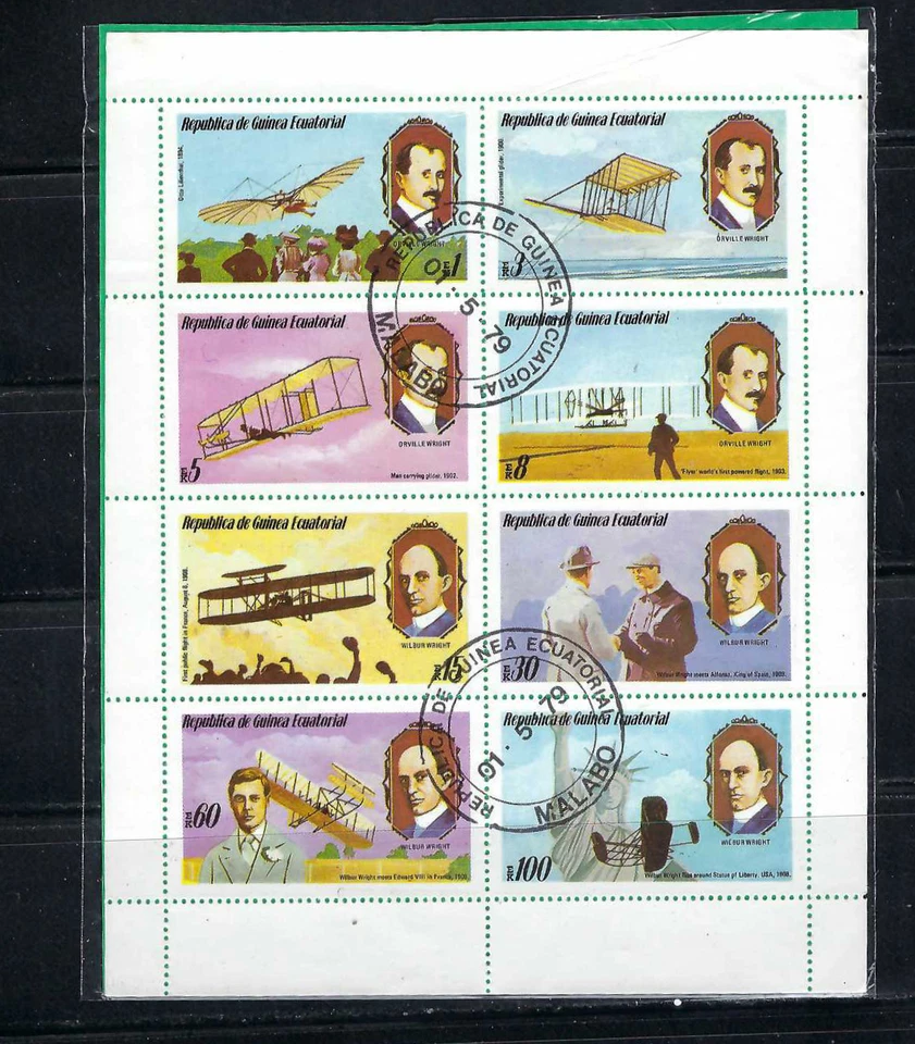 'HISTORIA DE LA AVIACIÓN .- 'LILILIENTHAL-'WRIGHT- {8} GUINEA ECUATORIAL Foto 1 de 1