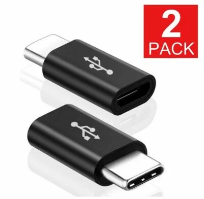 2 Pack Micro USB to Type C Adapter Converter Micro-B to USB-C Connector USA ADP - Image 1 of 4