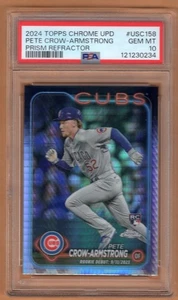 2024 Topps cromo actualización prisma refractor #usc158 Pete Crow-Armstrong PSA 10 - Imagen 1 de 2
