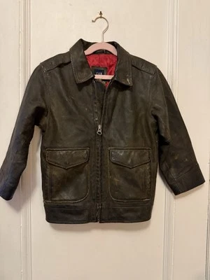 GAP Kids Unisex Black Leather Jacket Lined Size XS (4) - Image 1 of 4
