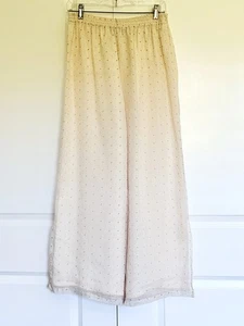 ESCANDAR SHEER SILK LINED IVORY FLORAL PRINT FLARE WIDE LEG PANTS SIZE: 2 - Picture 1 of 8