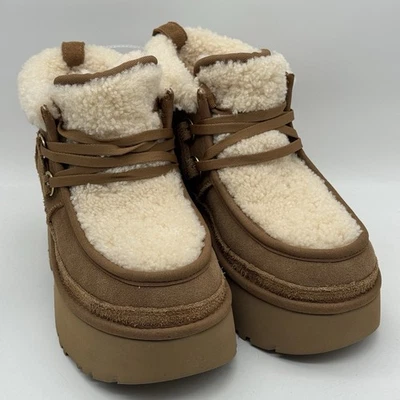 UGG Clásico Nuevas Alturas Botas con Cordones Castaño Gamuza Mujer Zapato Talla US 9 UK 7 Foto 1 de 4