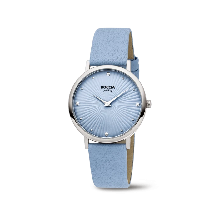 BOCCIA Damenuhr Quarz Reintitan Leder Mineralglas bis 5 bar wasserdicht 3365-01
