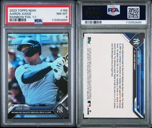 Tarjeta 2023 MLB Topps Now 188 Aaron Judge #1/1 miembro platino lámina PSA 8 - Imagen 1 de 1