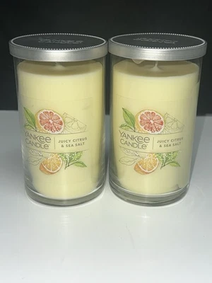 LOT OF 2-NEW-Yankee Candle JUICY CITRUS & SEA SALT Large 14.25oz - Image 1 of 4