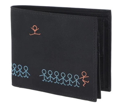 oxmox New Cryptan RFID Protect Geldbörse Jumping Jack Print Cyan Black schwarz