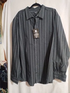 3X George men long sleeve button up black/grey shirt - Picture 1 of 3