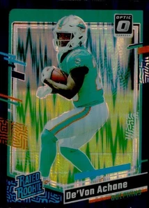 2023 Donruss Optic Rated Rookie De'Von Achane #269 Purple Shock Prizm (RC) - Picture 1 of 2