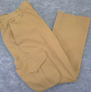 Filson Field Pantalone Cargo Uomo 36x32 Tela Marrone Resistente Tasche con Patta - Foto 1 di 17