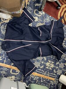 Izod Sleepwear Robe Mens 1X/2X Blue White Red Lounge Belt Lightweight (12)