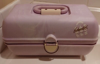 Estuche Vintage Caboodles Púrpura Blanco Remolino Modelo 2620  Foto 1 de 4