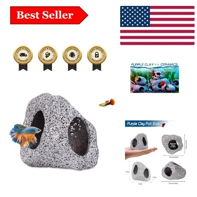 Elegant Ceramic Aquarium Cave - Medium Fish Tank Decoration for Betta & Cichlids - Image 1 of 4