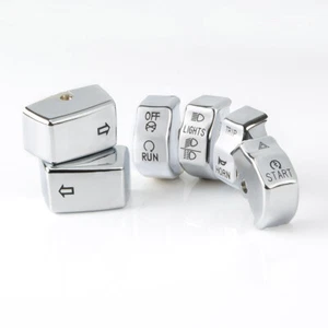 KiWAV switch cap kit chrome for Harley bikes 2012-2015 sportster dyna softail ε - Picture 1 of 3