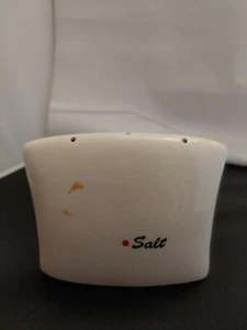 Vintage ivory color Ceramic Salt Shaker Flat Rectangle Japan no stopper on it - Picture 1 of 6