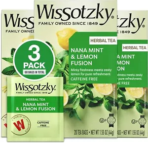 Nana Mint & Lemon Fusion Kräutertee (3er-Pack - 60 Teebeutel) | Belebende Ble... - Bild 1 von 8
