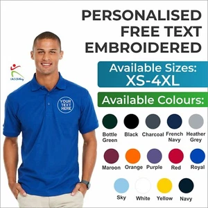 Personalised Uneek UC108 Deluxe Poloshirt Custom Workwear Embroidered Polo Shirt - Picture 1 of 19