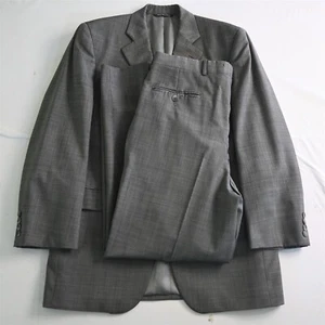 Jack Victor 40S 33x30 Gray Sharkskin Lanza CT 100% Wool Mens Jacket Pants Suit - Picture 1 of 24