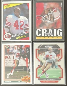 🏈San Francisco 49ers greats of the ‘80s 4-CARD LOT: Montana, Rice, Lott & Craig - Picture 1 of 2