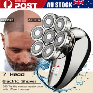 Electric Shaver 7 Head 7D Razor Bald Beard Hair Skull Trimmer Beard Remover Men - Picture 1 of 12