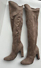 Unisa Boots Womens Sz 8M Brown Suede Feel Heeled Knee High Stretch Zip Up