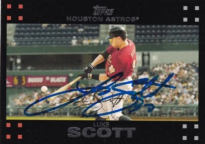 Tarjeta Topps 2007 firmada por Luke Scott #122 Houston Astros Orioles Rays Foto 1 de 3