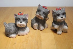 3 Homco Porcelain Scottish Terriers Dog figurines #1475 from the 1970's (79) - Imagen 1 de 3