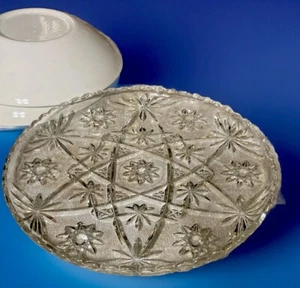 Anchor Hocking ~ Star of David 10.75" ~ Vintage Glass Serving Platter Cake Plate - Picture 1 of 4