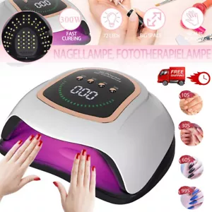 300W Nageltrockner UV LED Lampe für Nägel Professionelle Nagellampe mit 4 Timer - Bild 1 von 17