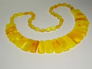 Baltic Amber Collar Necklace 20" 25gr. Victorian Style Yellow Natural Stone 4859 - Picture 1 of 7