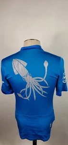 Vtg Cycling Jersey GS Squid Size Large Schnaubelt 1/4 Zip Short Sleeve Blue Vtg - Picture 1 of 9