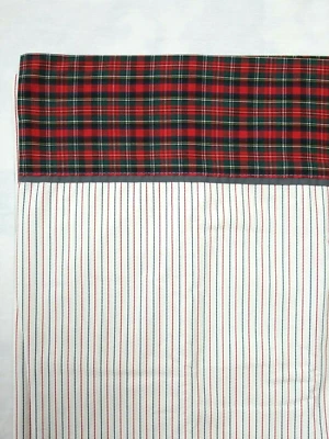 Sábana plana Fieldcrest rojo azul a rayas Queen mezcla de algodón Chevron percal Foto 1 de 4