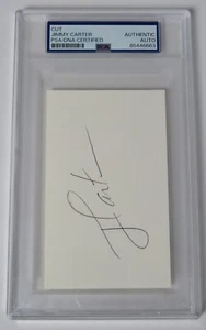 Jimmy Carter PRESIDENT Signed Autograph Auto 3x5 Index Card Cut Slab PSA JSA - Picture 1 of 7