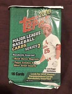 2000 Tops Serie 2 Tarjetas de Béisbol Grandes Ligas Paquete Sin Abrir 16 Tarjetas Envío Gratis - Imagen 1 de 4