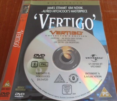 Vertigo DVD (2003) James Stewart, Hitchcock (DIR) cert PG - Image 1 of 2