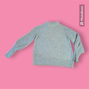 Joseph A Women's S Gray Sweater Balloon Sleeve Knit Soft High Neck - Picture 1 of 9