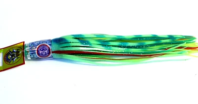 Señuelo de arrastre Pakula Medium Sprocket Hothead Big Game - VERDE LUMO - Brillo Foto 1 de 2