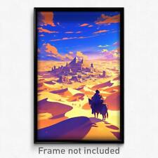 Art Poster - A Vast Desert Landscape Stretching Out To The Horizon, With Sand